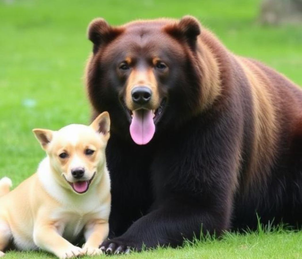 bear with dogs